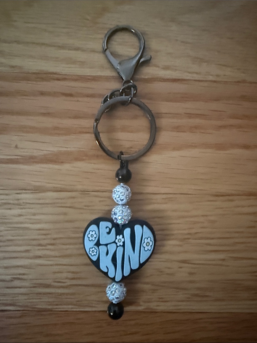 Be Kind Black Heart Keychain